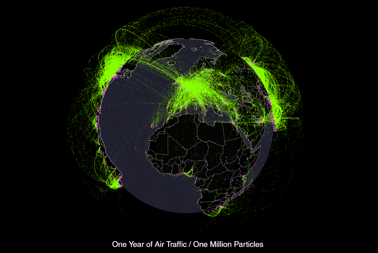 Flights Around The World Map Every Plane Flight In The World Over One Year [Animated Map] - Metrocosm