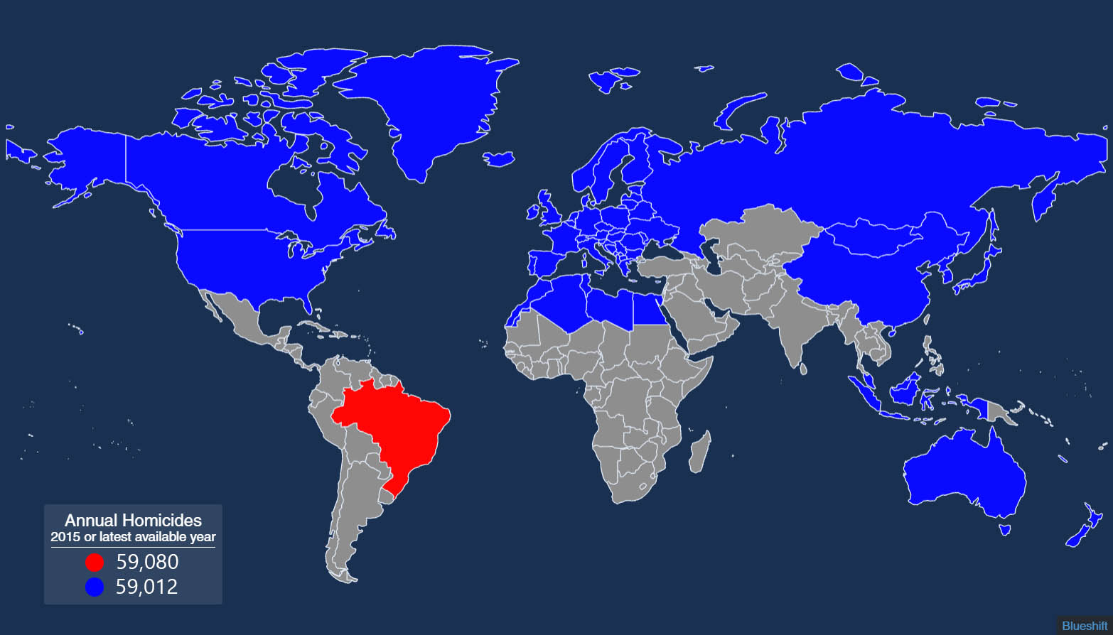 Brazil Has Nearly 60 000 Murders A Year Here S A Map To Put That Number In Perspective Metrocosm